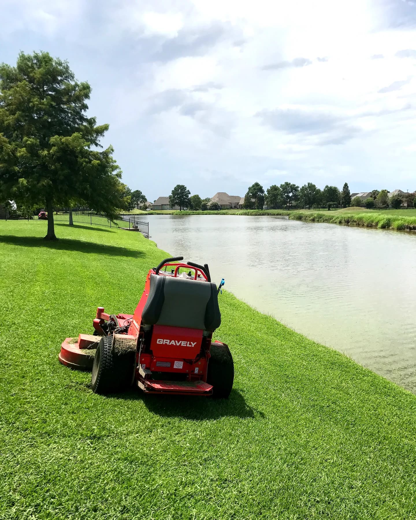 Lakefront lawn maintenance